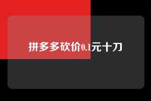 拼多多砍价0.1元十刀  第1张