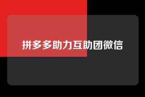 拼多多助力互助团微信  第1张