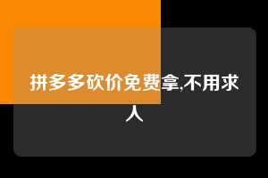 拼多多砍价免费拿,不用求人  拼多多首刀助力 砍价免费拿 0元购 第1张