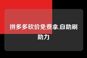 拼多多砍价免费拿,自助刷助力  拼多多首刀助力 砍价免费拿 0元购 第1张